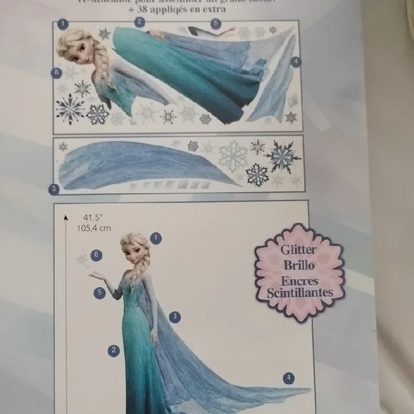 Disney Frozen Elsa Glitter Wall Decals - Picture 3 of 3